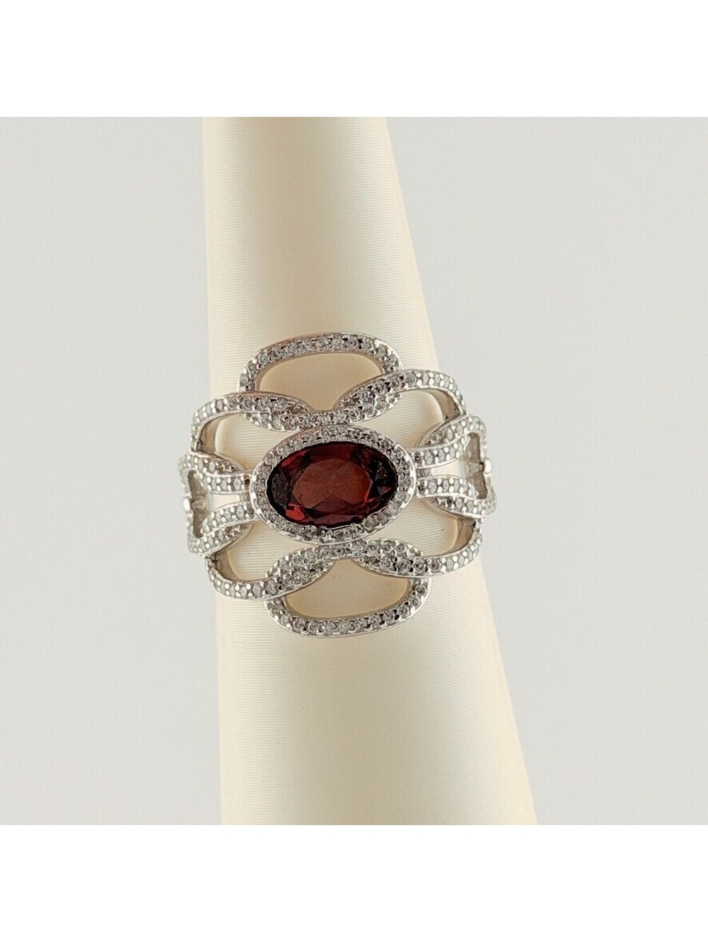 Bomb Party Sz 7 "Laced In Light" Genuine Garnet .925 Silver ULTRA RARE UNICORN